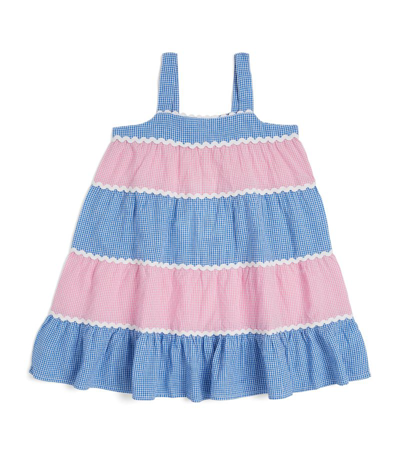 Shop Sunuva Tiered Gingham Dress (1-14 Years) In Pink