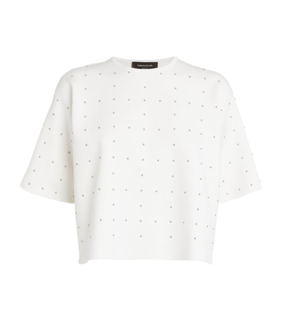 Shop Fabiana Filippi Rhinestone-embellished T-shirt In White