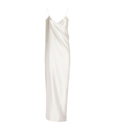Shop Magda Butrym Silk Maxi Dress In White