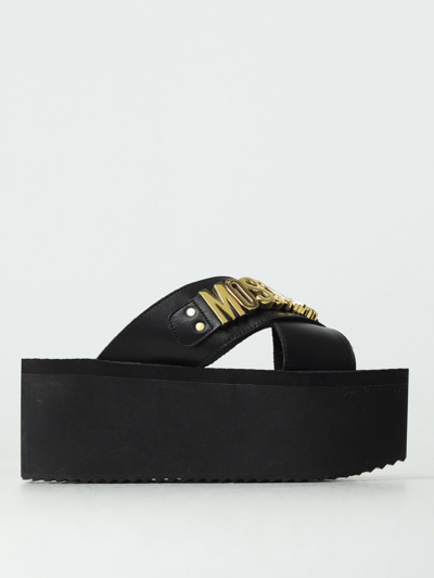 Shop Moschino Couture Flat Sandals  Woman Color Black