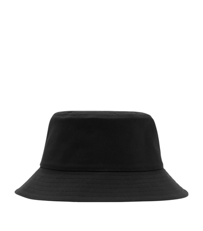 Shop Burberry Reversible Check Bucket Hat In Black