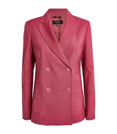Shop Weekend Max Mara Wool Nervoso Blazer In Pink
