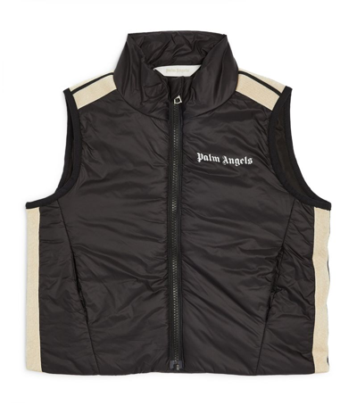 Shop Palm Angels Logo Puffer Gilet (4-12 Years) In Black
