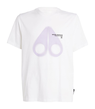 Shop Moose Knuckles Airbrushed Logo Maurice T-shirt In White