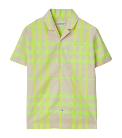 Shop Burberry Kids Short-sleeve Check Shirt (3-14 Years) In Neutrals