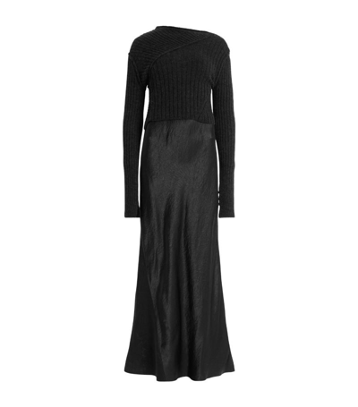 Shop Allsaints 2-in-1 Amos Sweater Dress In Black