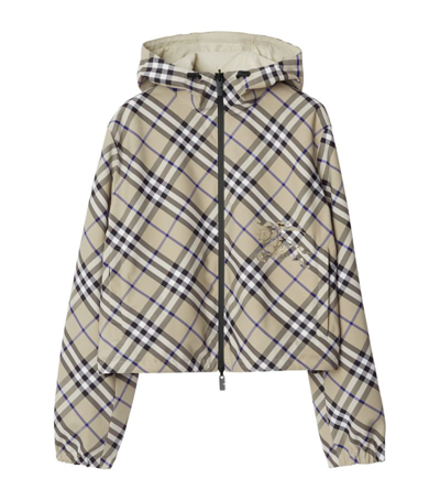 Shop Burberry Reversible Check Jacket In Neutrals