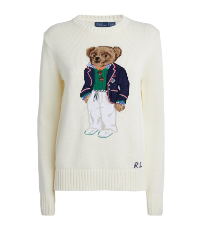 Shop Polo Ralph Lauren Polo Bear Sweater In Ivory