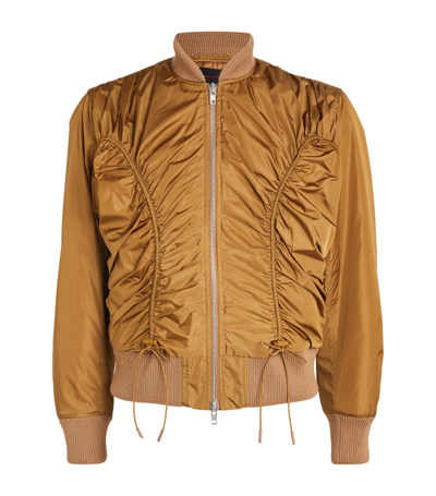 Shop Simone Rocha Ruched Bomber Jacket In Green