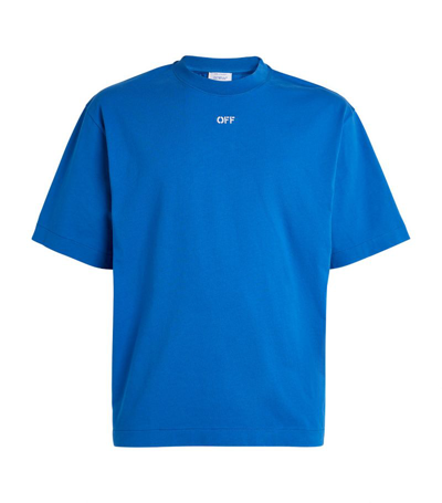 Shop Off-white Scribble Diagonals T-shirt In Blue