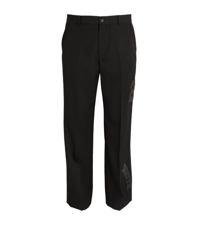 Shop Off-white Embroidered Varsity Trousers In Black