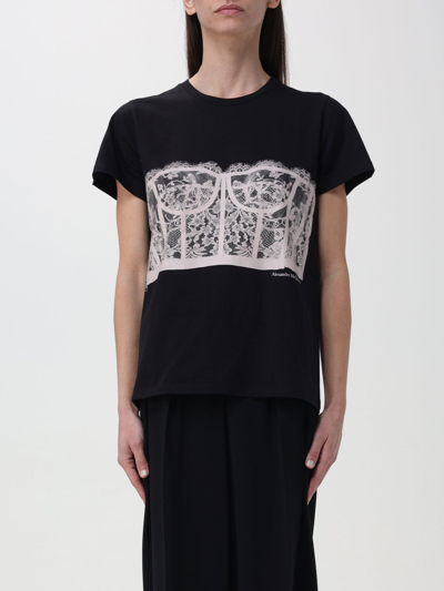 Shop Alexander Mcqueen T-shirt  Woman Color Black