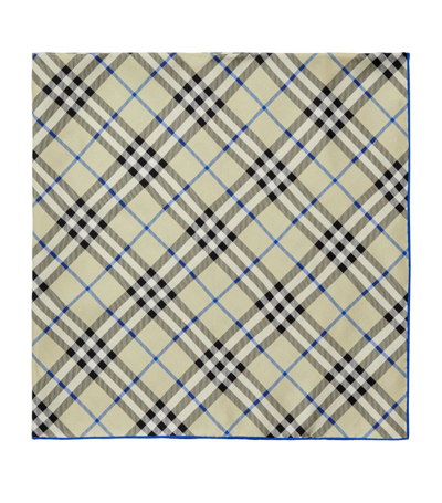 Shop Burberry Silk Check Scarf In Neutrals