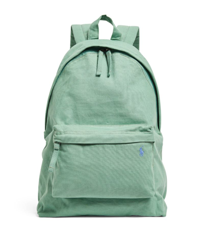 Shop Polo Ralph Lauren Canvas Polo Pony Backpack In Green