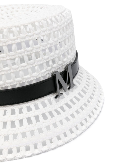 Shop Max Mara Crochet Bucket Hat In White