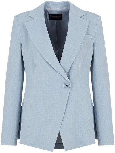 Shop Emporio Armani Single-breasted Blazer Jacket In Blue