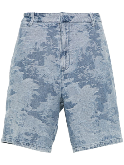 Shop Emporio Armani Printed Shorts In Blue