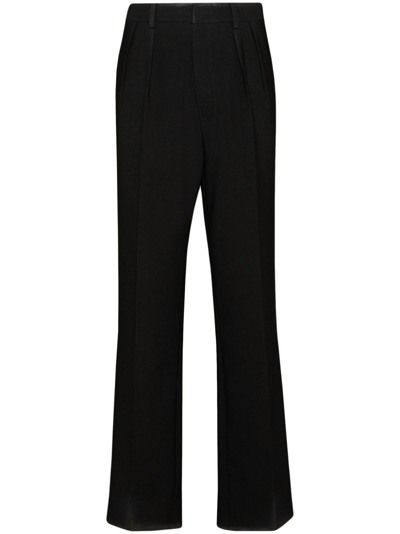 Maison Margiela High-waist Straight Leg Plain Trousers In Black
