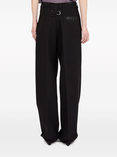 Maison Margiela High-waist Straight Leg Plain Trousers In Black