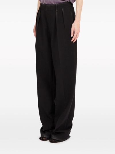 Shop Maison Margiela Wool Trousers In Black