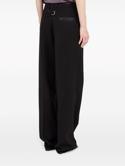 Shop Maison Margiela Wool Trousers In Black