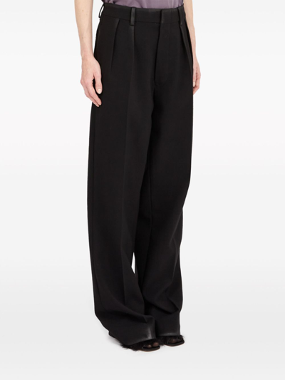 Maison Margiela High-waist Straight Leg Plain Trousers In Black