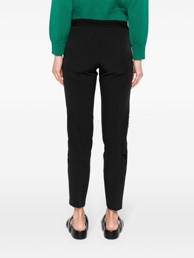 Shop Ermanno Embroidered Trousers In Black
