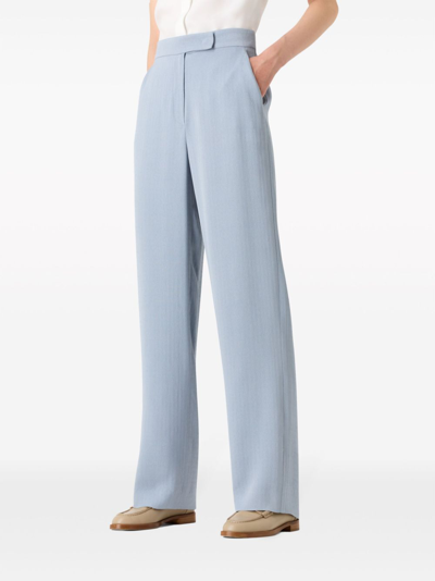 Shop Emporio Armani High-waisted Trousers In Blue