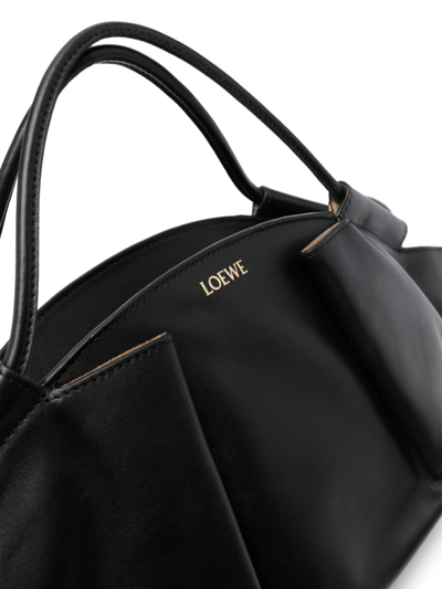 Shop Loewe Paseo Leather Handbag In Black