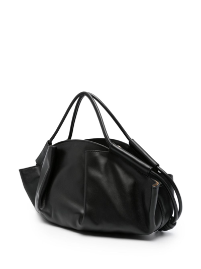 Shop Loewe Paseo Leather Handbag In Black