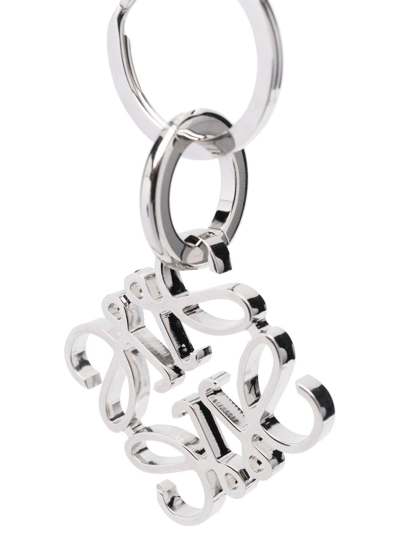 Shop Loewe Anagram Keyring In Silver