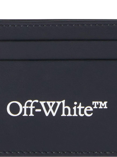 Shop Off-white Logo Leather Card Case In Black
