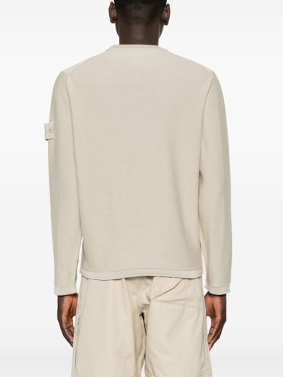 Shop Stone Island Cotton And Cashmere Blend Sweater In Beige