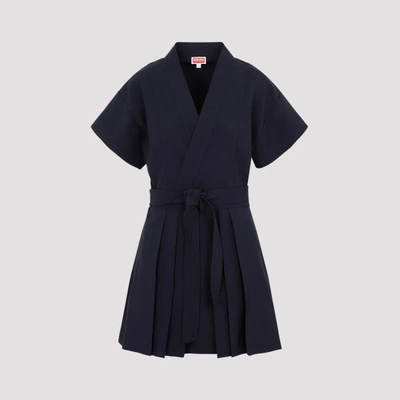 Shop Kenzo Kimono Mini Dress In Midnight Blue