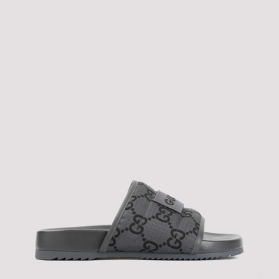 Shop Gucci Sideline Nylon Slippers 7 In Gr Grey
