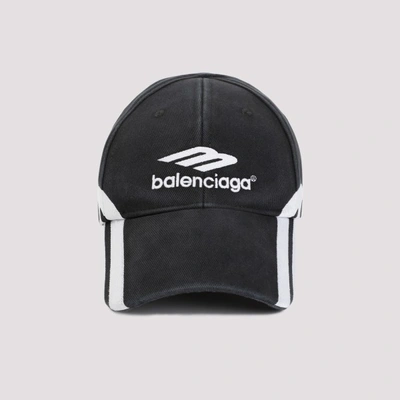 Shop Balenciaga 3b Bal Cap In Faded Black White