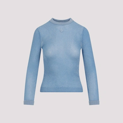 Shop Gucci Gg Extrafine Sweater Xs In Sky Mix