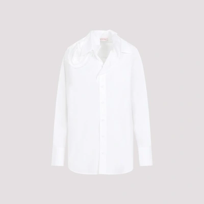Shop Valentino Cotton Shirt 40 In Bianco Ottico