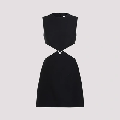 Shop Valentino Mini Dress 38 In Ygm Nero Strass