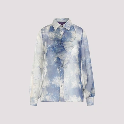 Shop Ralph Lauren Dylon Printed Shirt 4 In Blue Pearl Multi