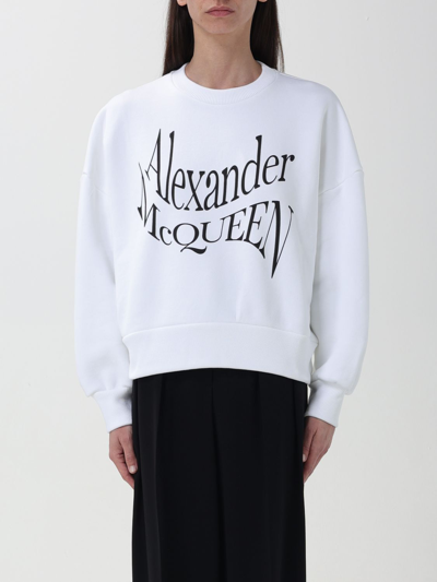 Shop Alexander Mcqueen Sweatshirt  Woman Color White