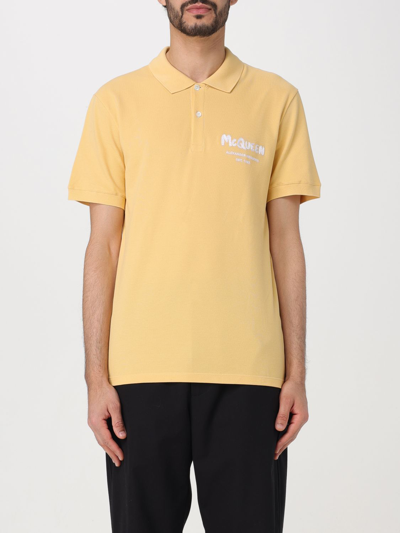 Shop Alexander Mcqueen Polo Shirt  Men Color Yellow