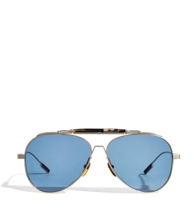 Shop Jacques Marie Mage X The Gonzo Foundation Peyote Sunglasses In Silver