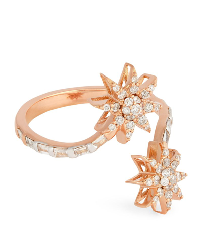 Shop Bee Goddess Rose Gold And Diamond Star Light Venus Star Ring (size 54)