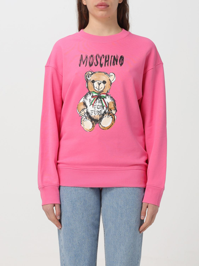 Shop Moschino Couture Sweatshirt  Woman Color Fuchsia