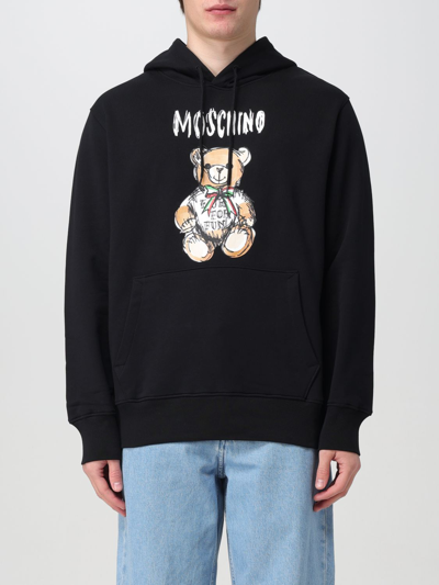 Moschino "drawn Teddy Bear" Sweatshirt In Black