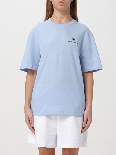 Shop Chiara Ferragni T-shirt  Woman Color Blue