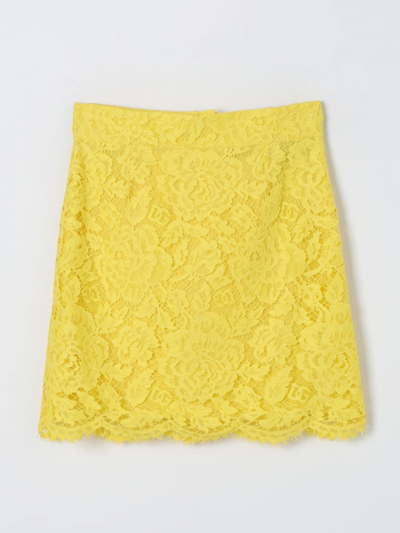 Shop Dolce & Gabbana Skirt  Kids Color Yellow