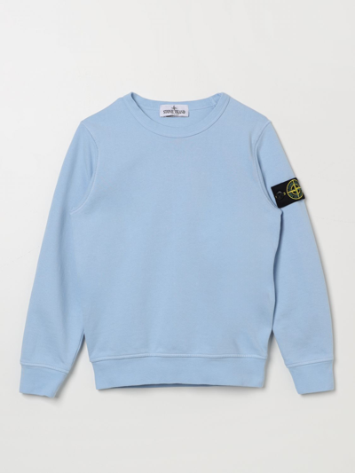 Shop Stone Island Junior Sweater  Kids Color Sky Blue