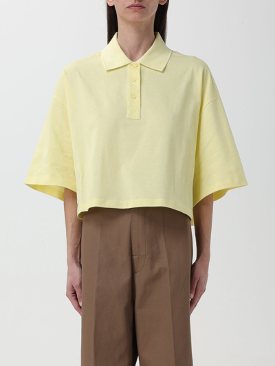 Shop Bottega Veneta Polo Shirt  Woman Color Yellow